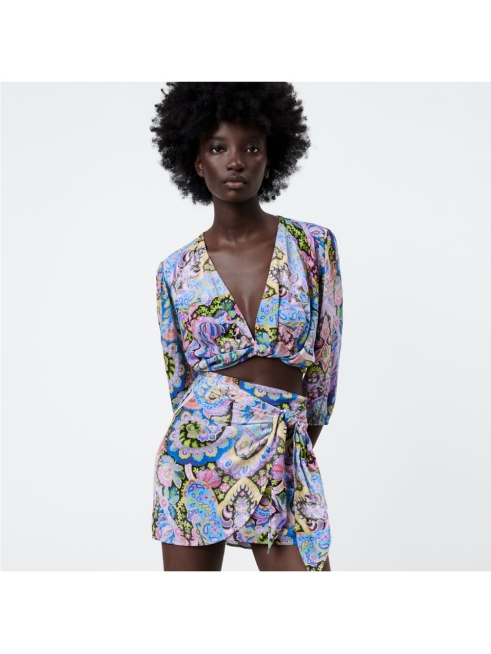 Zara Paisley Two-Piece Set - Lavender, Pink, Blue, Green